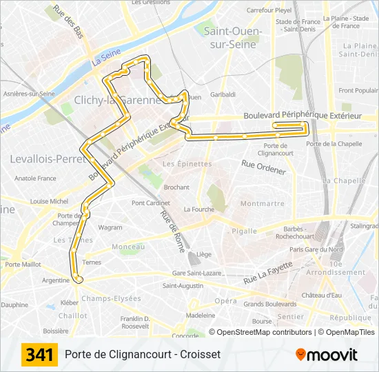 341 Bus Line Map