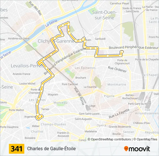 341 Bus Line Map