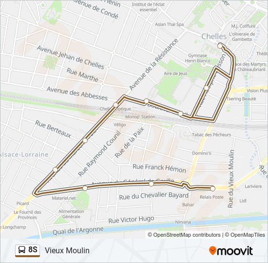 8S bus Line Map