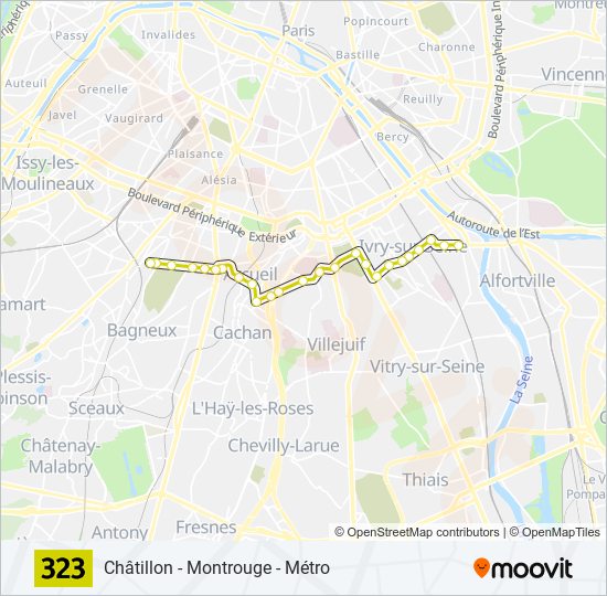 Plan de la ligne 323 de bus