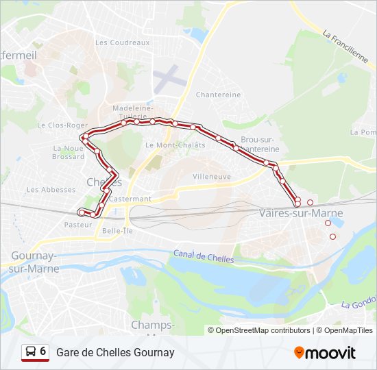 Mapa de 6 de autobús