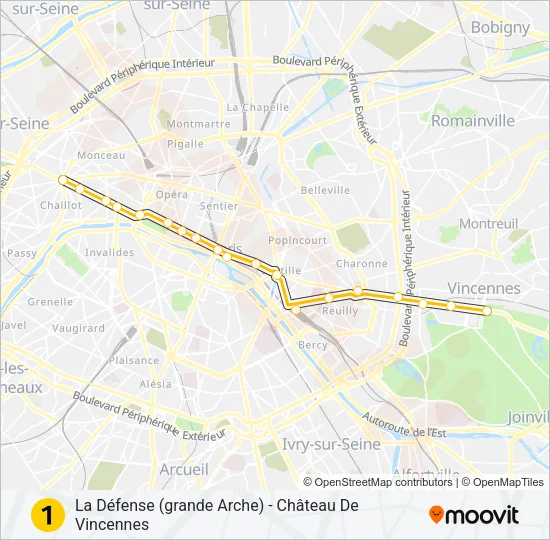 1 Metro Line Map