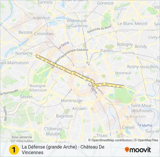 1 Metro Line Map