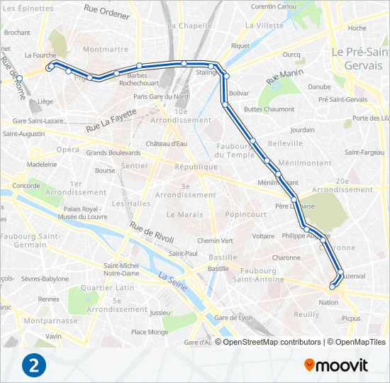 2 Metro Line Map