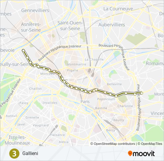 3 Route: Schedules, STops & Maps - Pont de Levallois-Bécon (Updated)