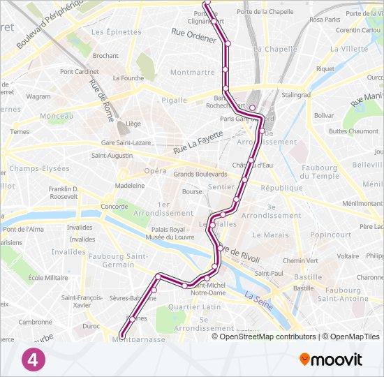 Mapa de 4 de metro