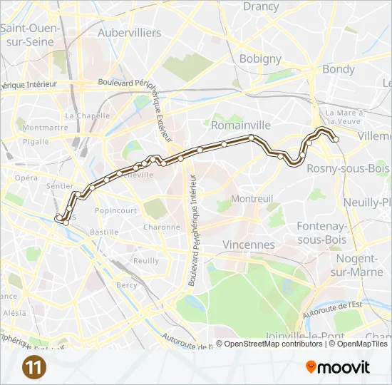11 Metro Line Map