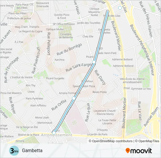 3B Metro Line Map
