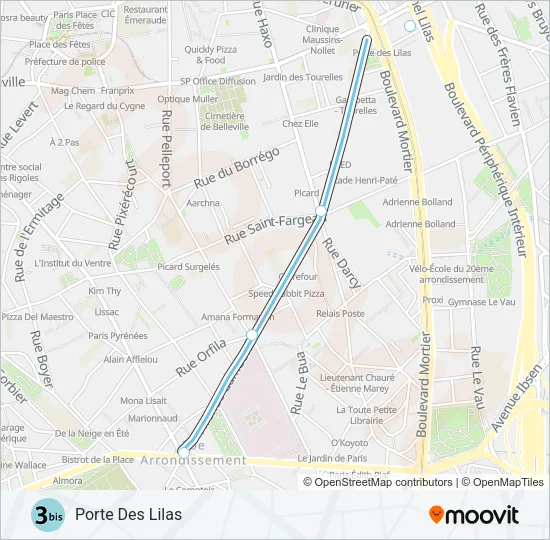 3B Metro Line Map