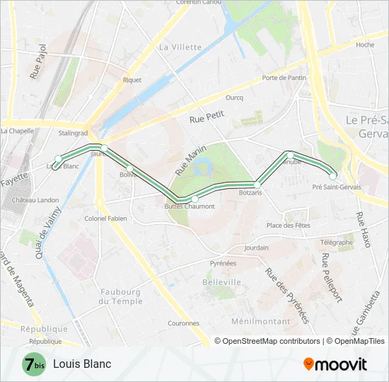 7B Metro Line Map