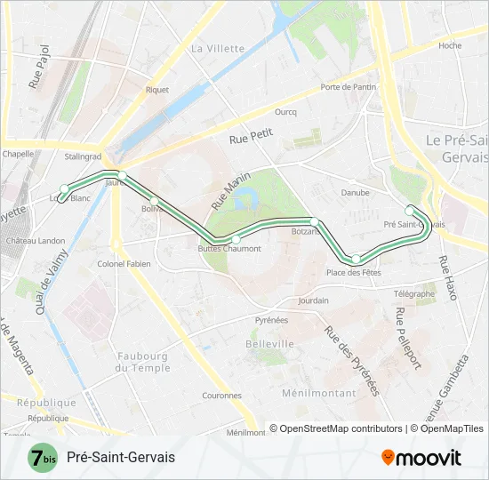7B Metro Line Map