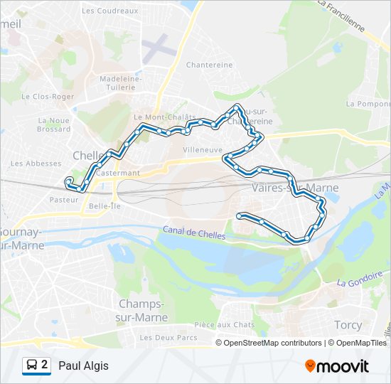 2 Bus Line Map