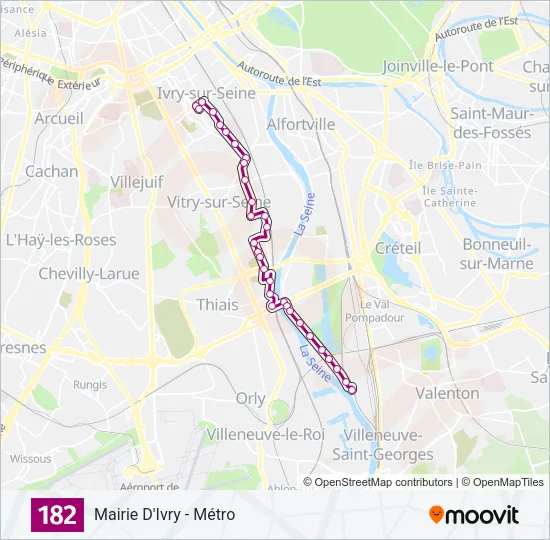 182 Bus Line Map