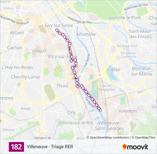 182 Bus Line Map