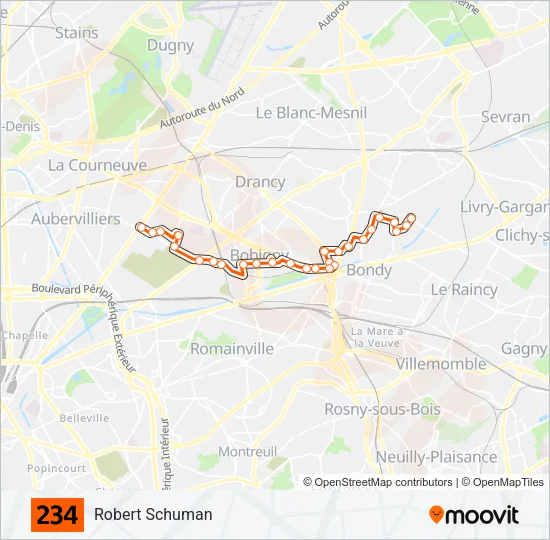 234 Bus Line Map