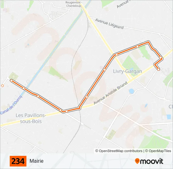 234 Bus Line Map