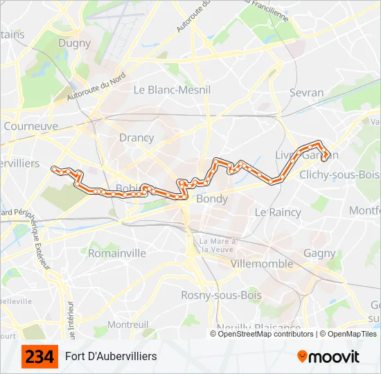 234 Bus Line Map