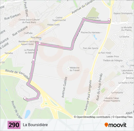 290 Bus Line Map