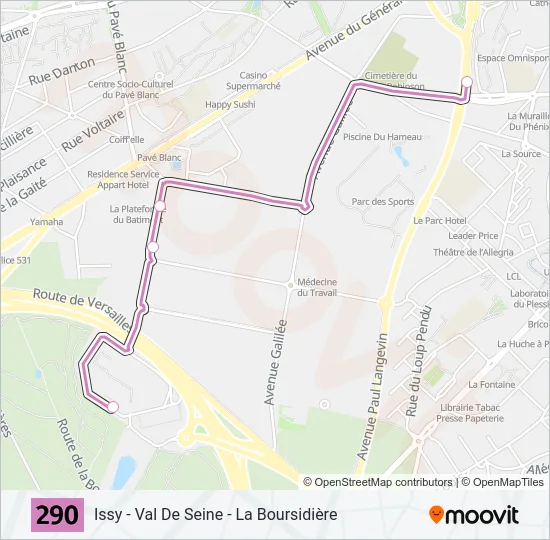 290 Bus Line Map