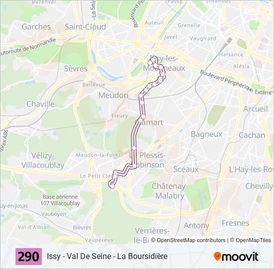 290 bus Line Map