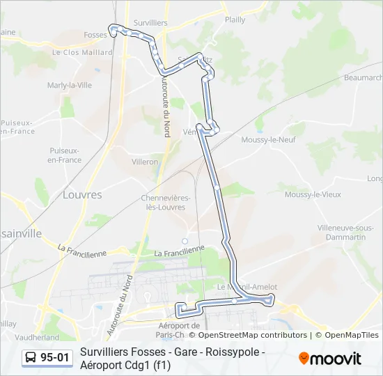 9501 Route: Schedules, Stops & Maps - Survilliers Fosses - Gare (Updated)