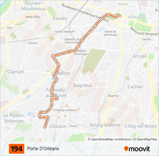 194 Bus Line Map