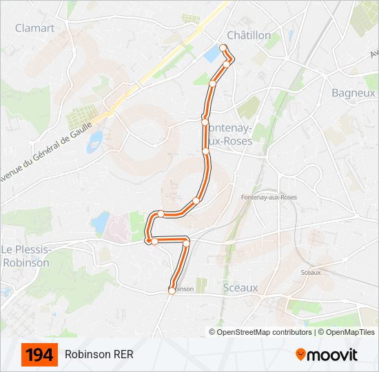 194 Bus Line Map