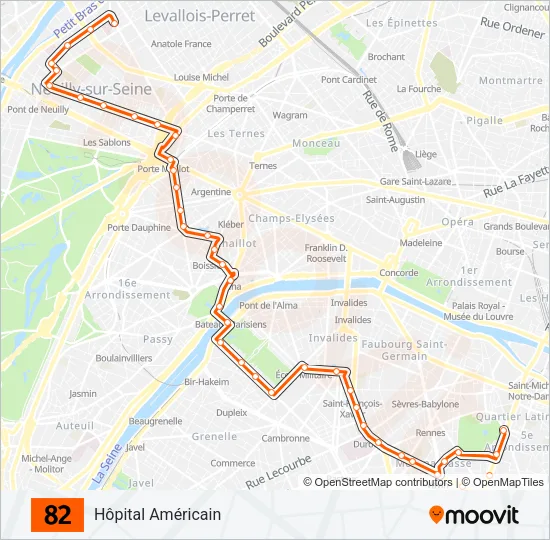 82 Bus Line Map