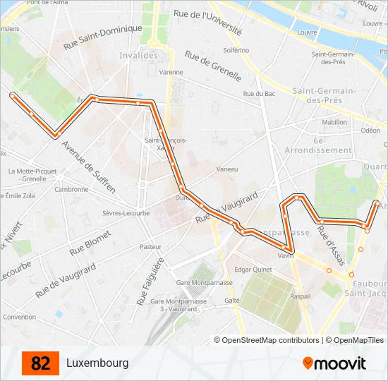82 Bus Line Map