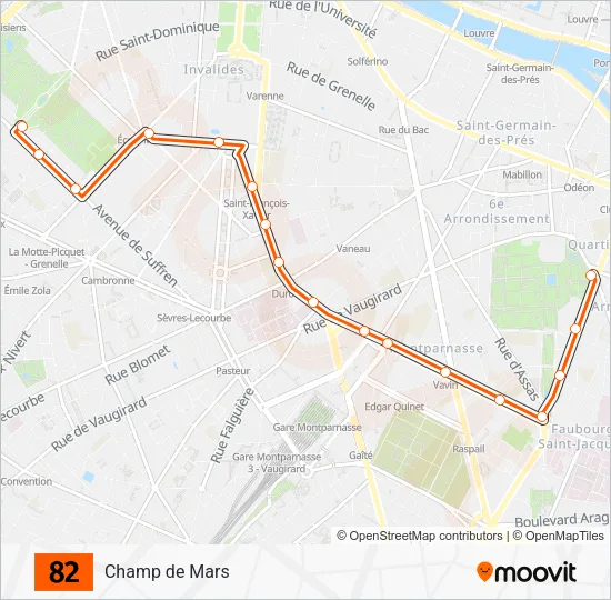 82 Bus Line Map
