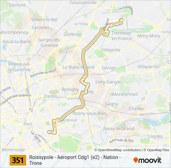 351 Bus Line Map