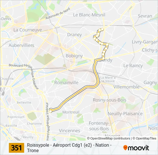 351 Bus Line Map
