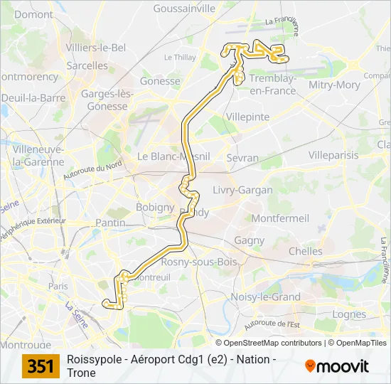 351 Bus Line Map