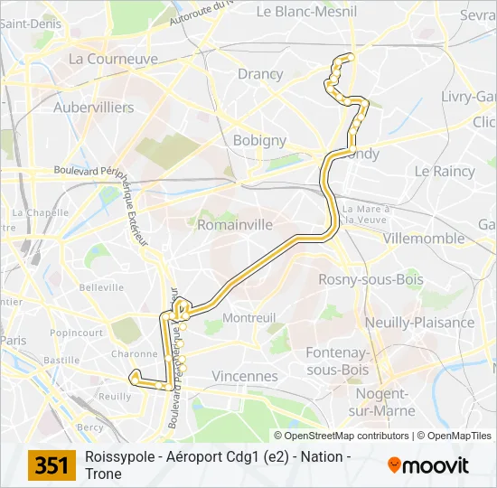 351 Bus Line Map