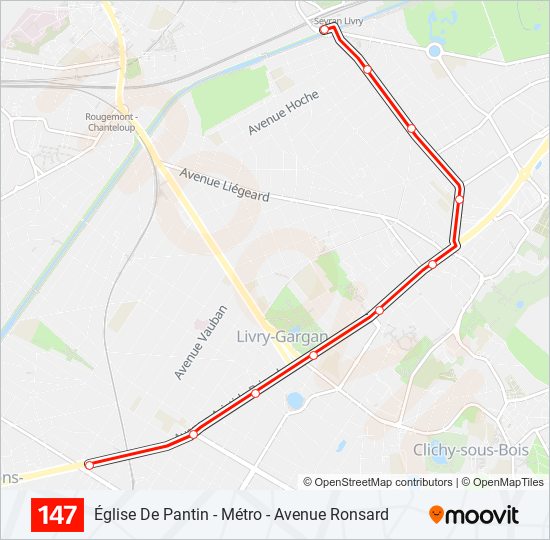 147 bus Line Map