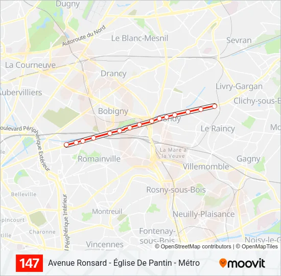 147 Bus Line Map