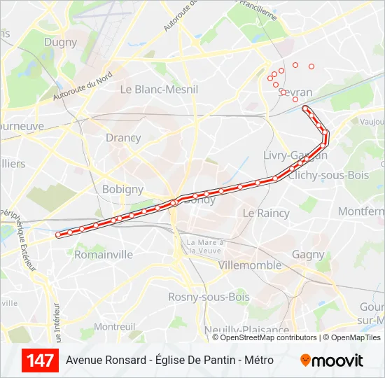 147 Bus Line Map