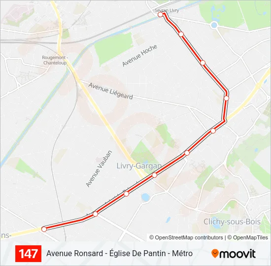 147 Bus Line Map