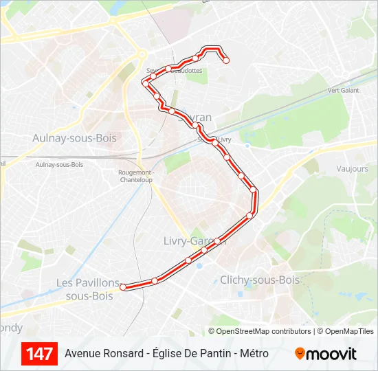 147 Bus Line Map