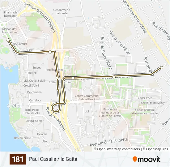 181 Bus Line Map