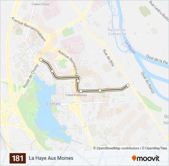 Plan de la ligne 181 de bus