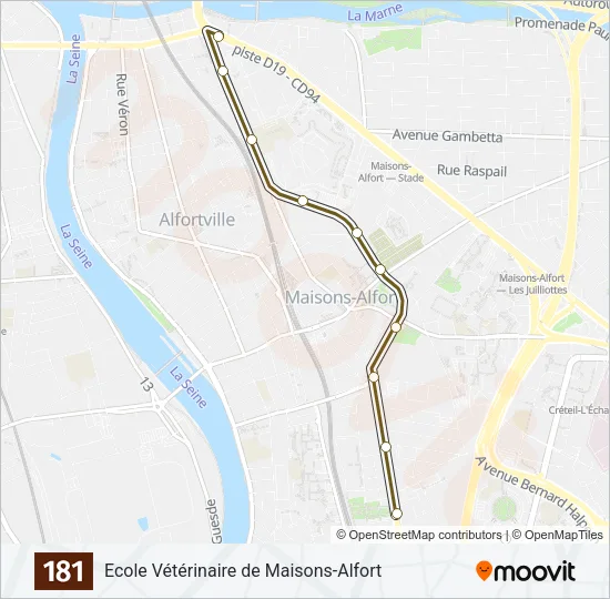 181 Bus Line Map