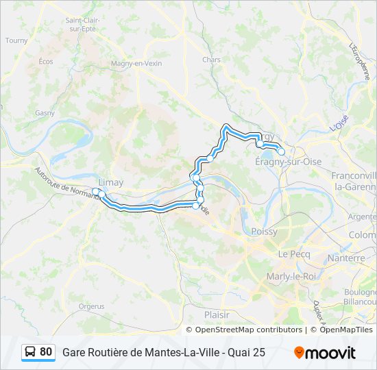 80 Route: Schedules, Stops & Maps - Gare Routière De Mantes-La-Ville - Quai  25 (Updated)