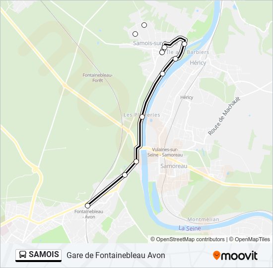 Plan de la ligne SAMOIS de bus