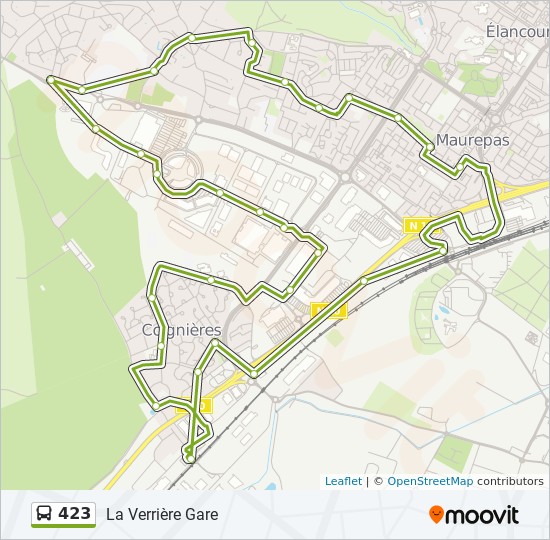 423 Itineraire Horaires Arrets Plan La Verriere Gare