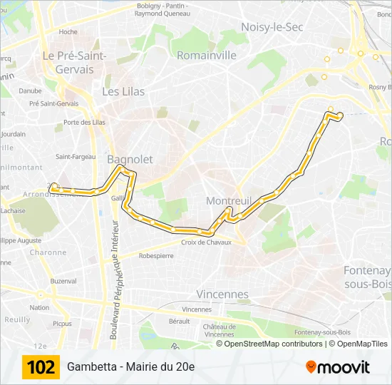 102 Bus Line Map