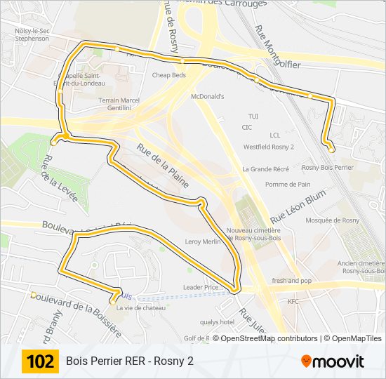 102 bus Line Map