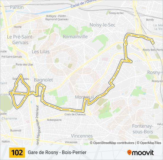 102 Bus Line Map