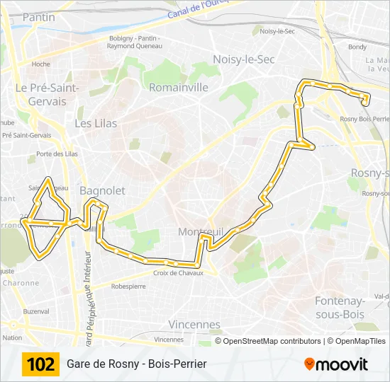 102 Bus Line Map