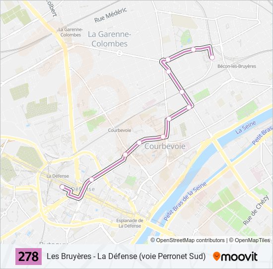 278 bus Line Map